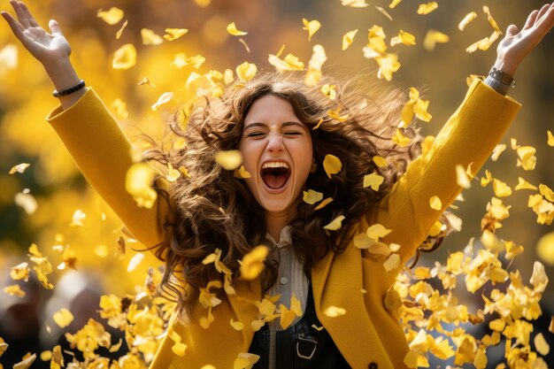 Woman Celebrating with a Band in NYT